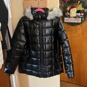 MIDNIGHT VELVET PUFFER COAT